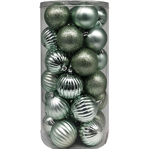 Набор шаров в тубе 30 шт. (пластик), D6см, зел. в интернет-магазине флористических аксессуаров Азалия Декор