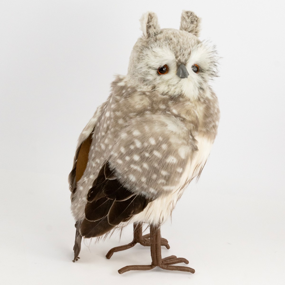 Сувенир Сова (пенопласт/текстиль), 40х21x18см, серый в интернет-магазине флористических аксессуаров Азалия Декор