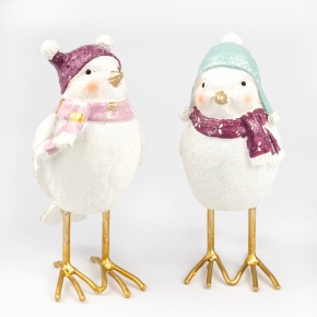 Сувенир Птичка в шапке (полирезин), Н13х7х5,5см, в асс., розовый в интернет-магазине флористических аксессуаров Азалия Декор