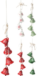 Украшение подвесное Колокольчики (металл), 4х4,5см, цв. в асс. в интернет-магазине флористических аксессуаров Азалия Декор