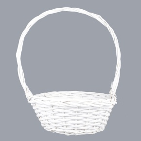 Корзина плетеная (ива), D30x12xH43см, белый в интернет-магазине флористических аксессуаров Азалия Декор