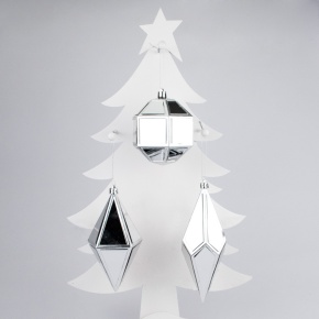 Украшение подвесное Кристалл (пластик) , 17х8х8см, в асс., серебряный в интернет-магазине флористических аксессуаров Азалия Декор