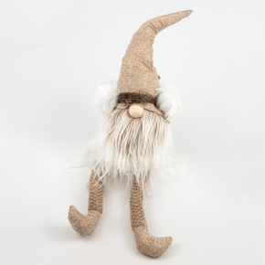 Сувенир Гном сидящий, Н54х16х13см, шампань в интернет-магазине флористических аксессуаров Азалия Декор