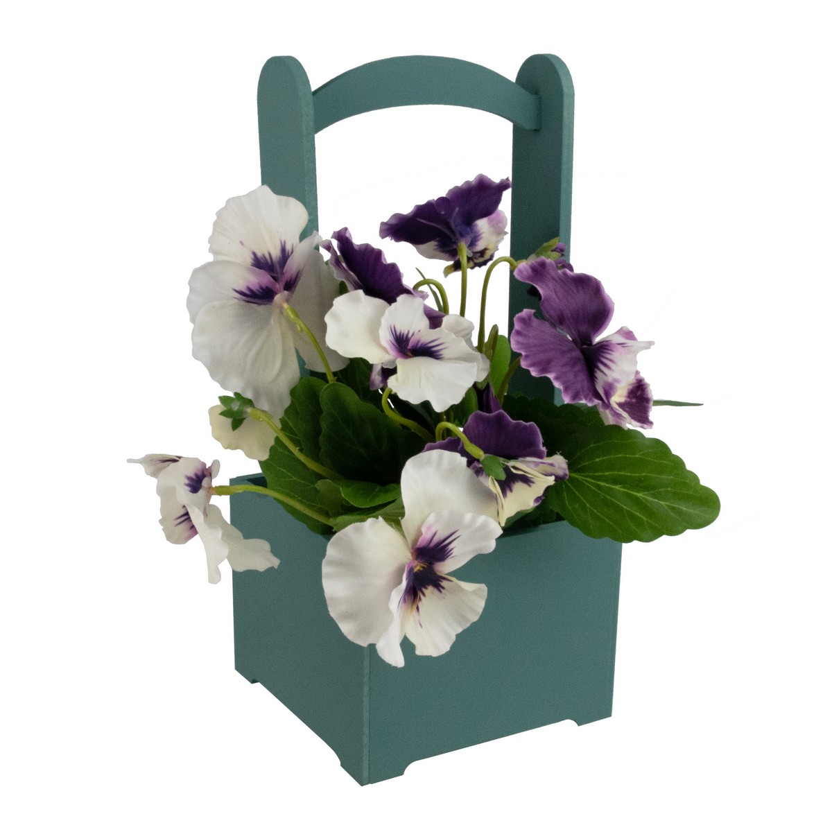 Корзина (дерево), 14х14х30см, изумрудный в интернет-магазине флористических аксессуаров Азалия Декор