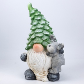 Сувенир Гном (керамика), Н39х24х17см, зеленый в интернет-магазине флористических аксессуаров Азалия Декор