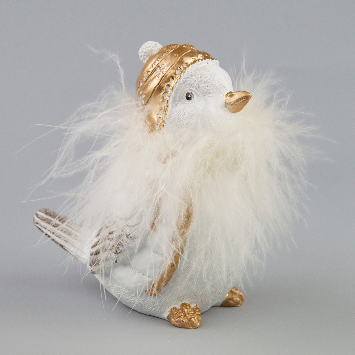 Сувенир Птичка (полирезин), H12x10,5x8см, в асс., белый/золотой в интернет-магазине флористических аксессуаров Азалия Декор