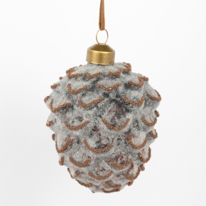 Украшение подвесное Шишка (стекло), Н8,5х7,5см, коричневый в интернет-магазине флористических аксессуаров Азалия Декор