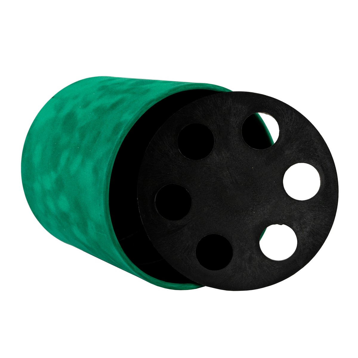 Коробка подарочная круглая без крышки Lockwet с пласт. вставкой (бархат), D16xH16 см, зеленый в интернет-магазине флористических аксессуаров Азалия Декор