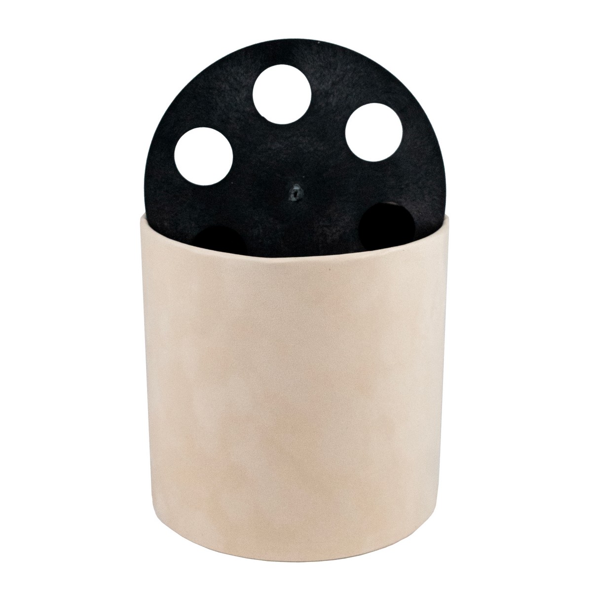 Коробка подарочная круглая без крышки Lockwet с пласт. вставкой (бархат), D16xH16 см, бежевый в интернет-магазине флористических аксессуаров Азалия Декор