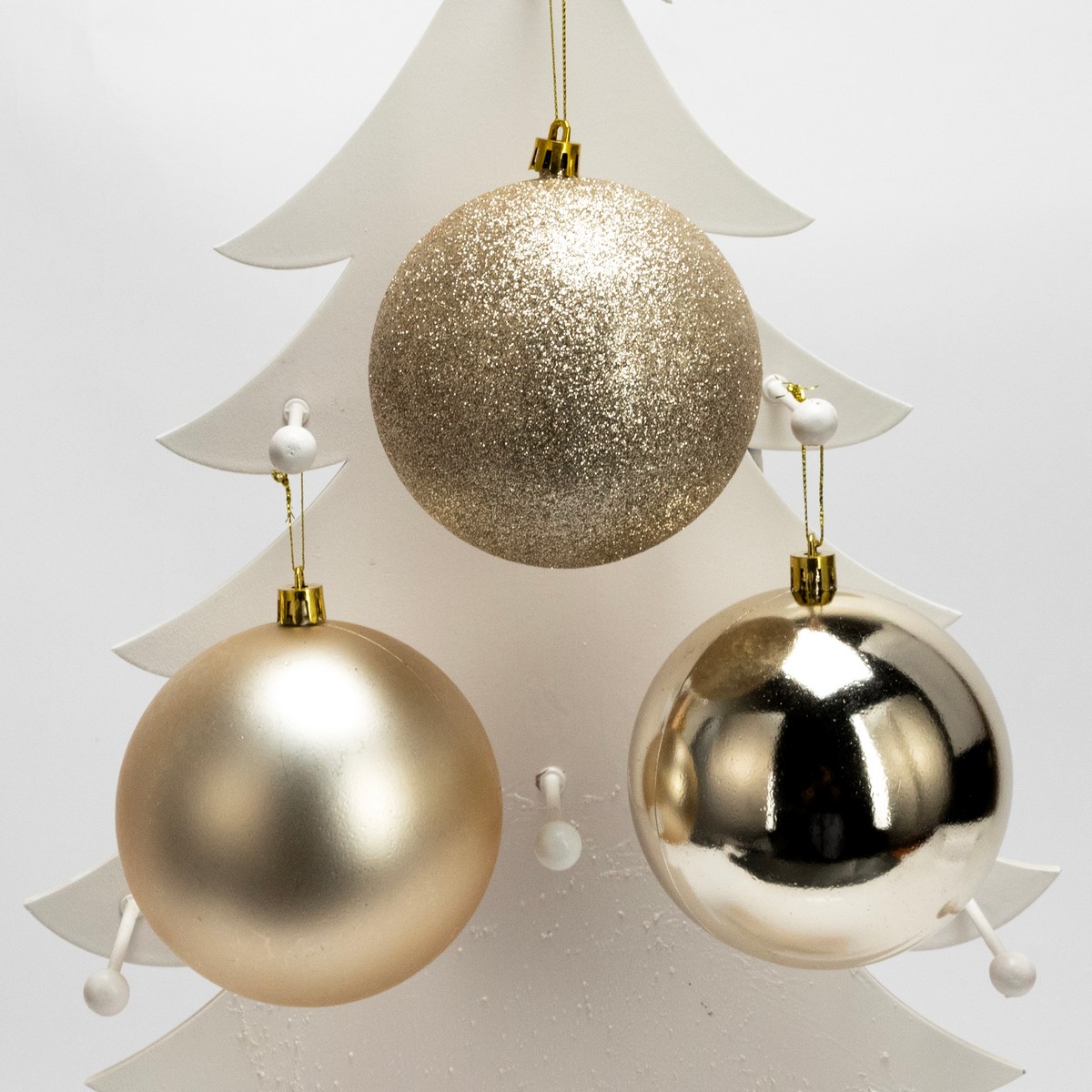 Набор шаров в тубе 3шт. (пластик), D10см, шампань в интернет-магазине флористических аксессуаров Азалия Декор