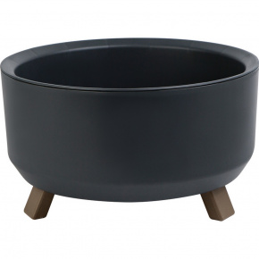 Кашпо со вставкой Грация Прайм (пластик), D22xH12,5см, 2,25л, антрацитовый в интернет-магазине флористических аксессуаров Азалия Декор