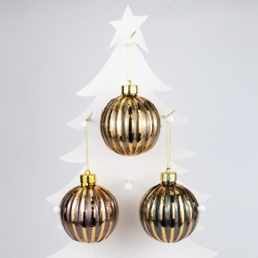 Украшение подвесное Шар (пластик) , D10см, в асс., бронзовый в интернет-магазине флористических аксессуаров Азалия Декор