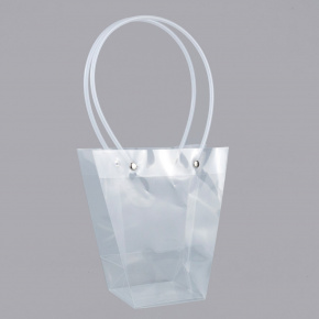 Пакет для цветов (пластик), 16х8х16см (в уп. 10шт.), прозрачный в интернет-магазине флористических аксессуаров Азалия Декор