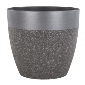 Кашпо Голден (бетон), D36xH33см, 22л, серый/серебряный в интернет-магазине флористических аксессуаров Азалия Декор