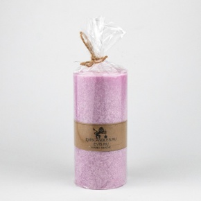 Свеча-столбик Бирмингем (92 часа, пальмовый воск), D7xH15см, сиреневый в интернет-магазине флористических аксессуаров Азалия Декор