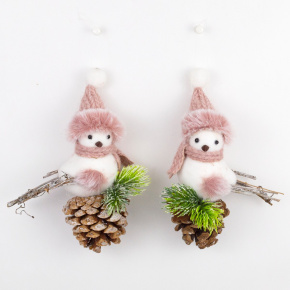 Украшение подвесное Птичка, H17х5х5см, в асс., розовый в интернет-магазине флористических аксессуаров Азалия Декор