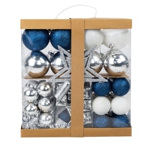 Набор украшений подвесных 100шт. (пластик), бел./гол. в интернет-магазине флористических аксессуаров Азалия Декор