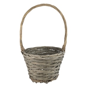 Корзина плетеная (ива), D27x18xH46см, серый в интернет-магазине флористических аксессуаров Азалия Декор