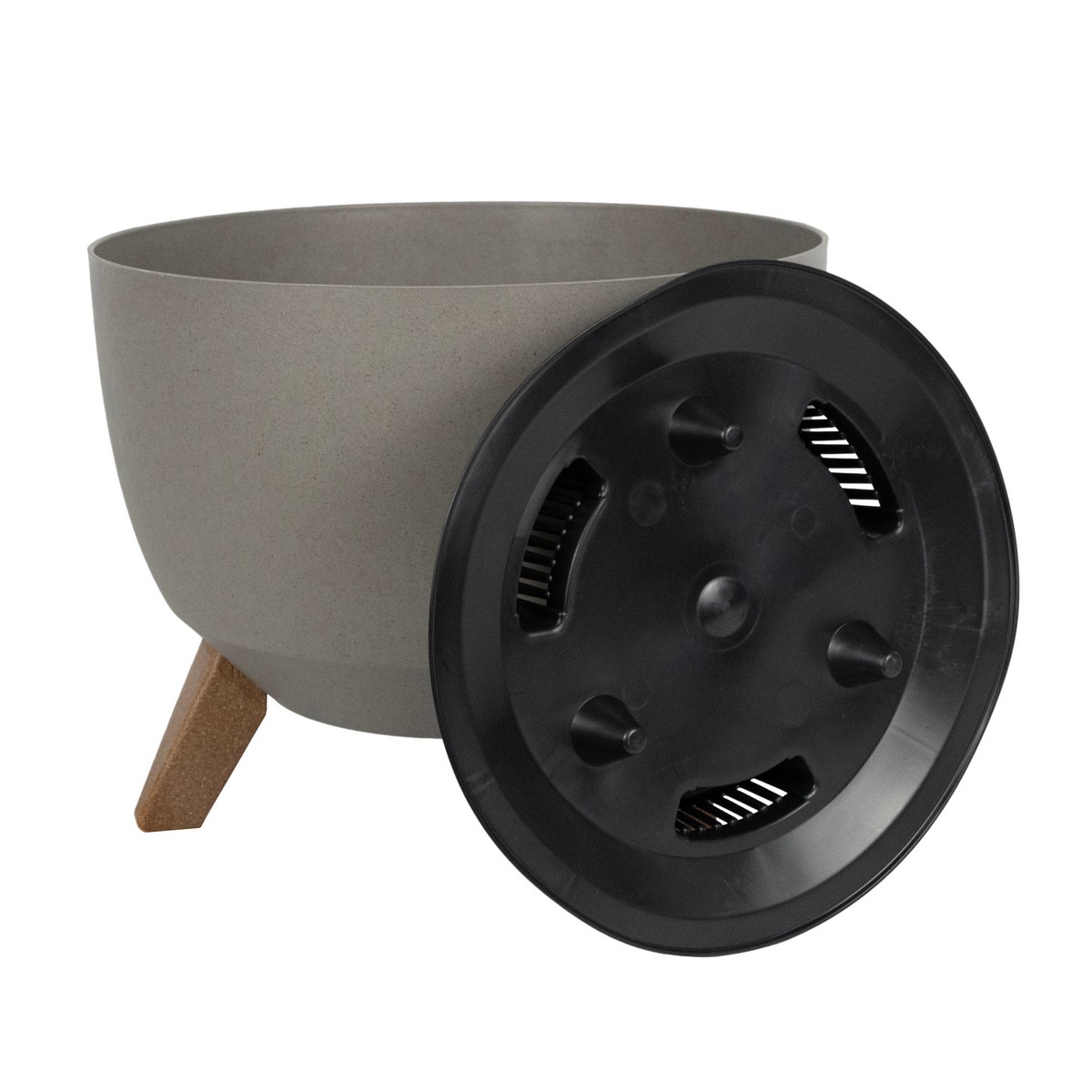 Кашпо Roma ECO на ножках (пластик), D29xH23, 9,3л., серый в интернет-магазине флористических аксессуаров Азалия Декор