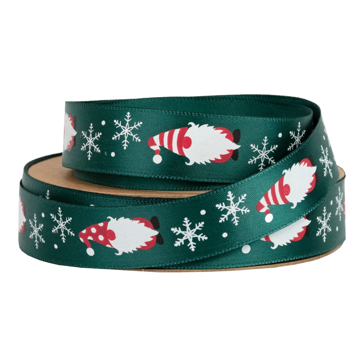 Лента Гномики (полиэстер), 20 мм 10 м, зеленый в интернет-магазине флористических аксессуаров Азалия Декор