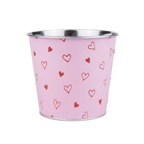 Кашпо (металл), D12xH11см, розовый в интернет-магазине флористических аксессуаров Азалия Декор