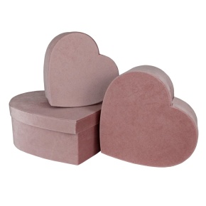 Набор коробок Сердце 3шт., 30х27,5х6,6см, пудровый в интернет-магазине флористических аксессуаров Азалия Декор