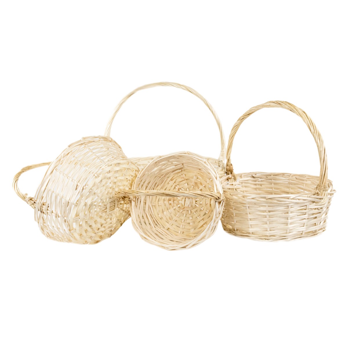 Набор корзин плетеных 4шт. (ива), D40x15xH41см, натуральный в интернет-магазине флористических аксессуаров Азалия Декор