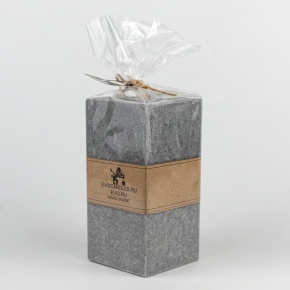 Свеча-квадрат Йоркшир (50 часов, пальмовый воск), 7x7xH15см, серый в интернет-магазине флористических аксессуаров Азалия Декор