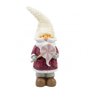 Сувенир Санта с карамелькой (полирезин), H24,5х9х12см, розовый в интернет-магазине флористических аксессуаров Азалия Декор