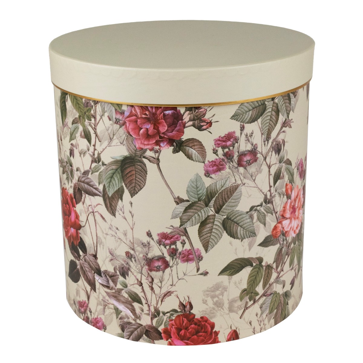 Набор коробок круглых Цветы 3шт, D24хH23,5см, бежевый в интернет-магазине флористических аксессуаров Азалия Декор