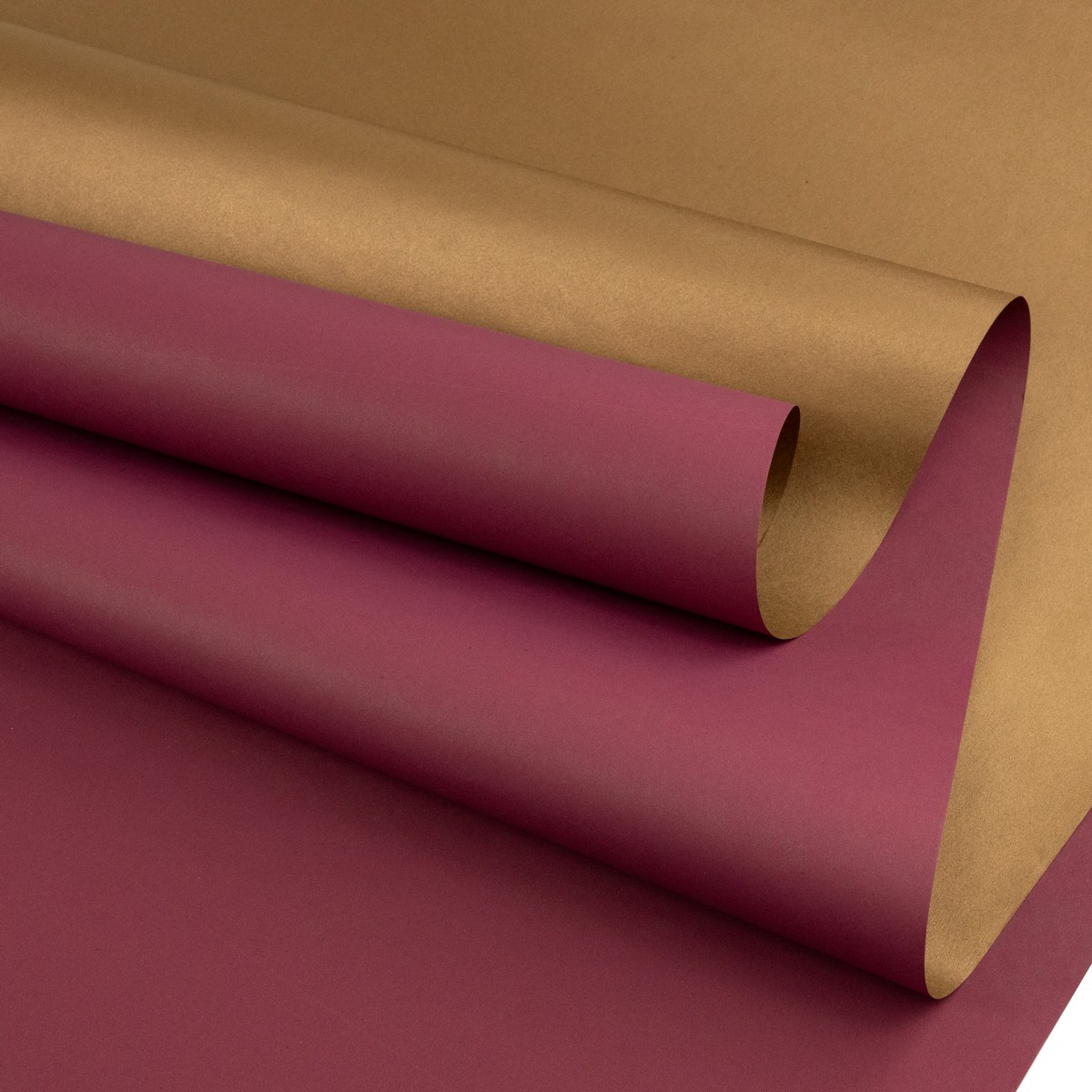 Бумага упаковочная крафт двусторонняя 60гр, 68 см 10 м, золотой/бордовый в интернет-магазине флористических аксессуаров Азалия Декор