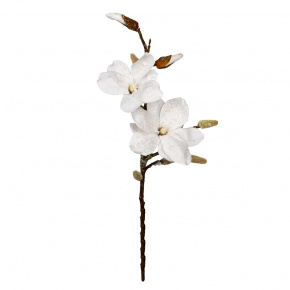 Магнолия с глиттером, 48 см, белый в интернет-магазине флористических аксессуаров Азалия Декор