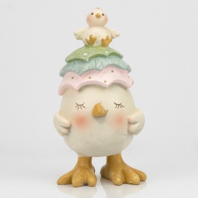 Сувенир Цыпленок (полирезин), H13x7х7см, кремовый в интернет-магазине флористических аксессуаров Азалия Декор