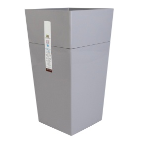 Кашпо Астра со вставкой (пластик), D18xH34см, 3,5л, серый в интернет-магазине флористических аксессуаров Азалия Декор