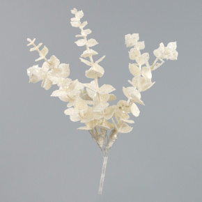 Эвкалипт с глиттером, H25см, белый в интернет-магазине флористических аксессуаров Азалия Декор