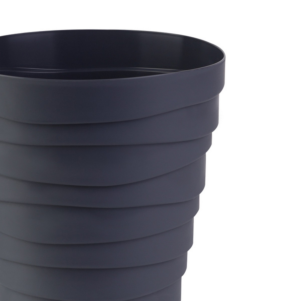 Кашпо Бархан (пластик), D14,5xH14,5см, 1,4л, антрацитовый в интернет-магазине флористических аксессуаров Азалия Декор