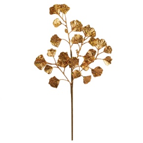 Ветка Гингко с глиттером, 67см, золотой в интернет-магазине флористических аксессуаров Азалия Декор