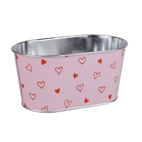 Кашпо (металл), 19,5x11,5хH10см, розовый в интернет-магазине флористических аксессуаров Азалия Декор