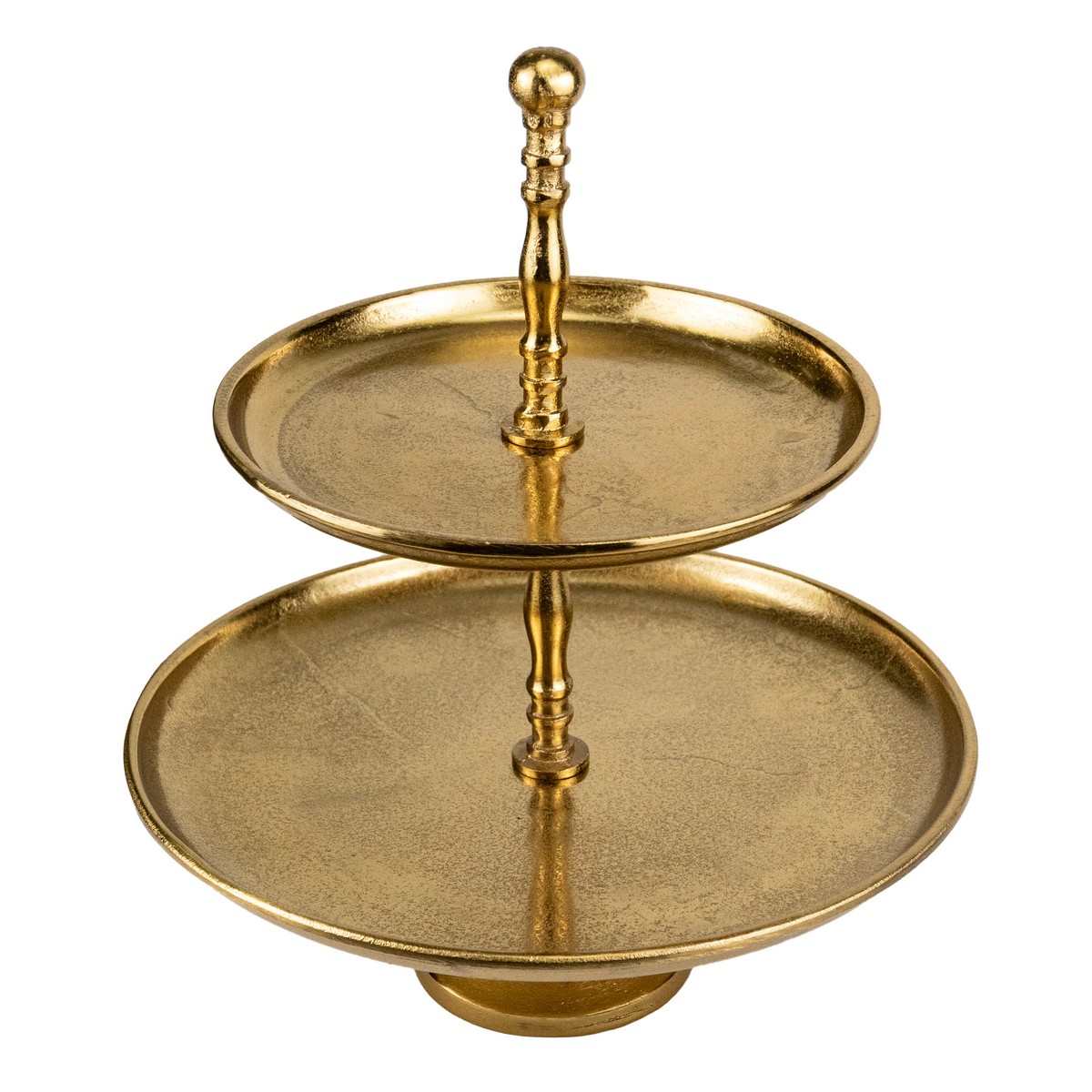 Подставка 2 яруса круглая (металл), Н40хD34см, золотой в интернет-магазине флористических аксессуаров Азалия Декор