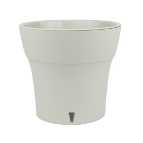 Кашпо со вставкой Дали Софт (пластик), D16,5xH15см, 2,1л, серый в интернет-магазине флористических аксессуаров Азалия Декор