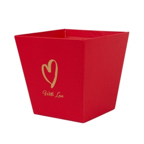 Кашпо для цветов Трапеция, 11х11хH10,8см, красный в интернет-магазине флористических аксессуаров Азалия Декор