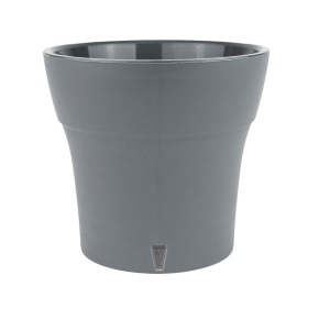 Кашпо со вставкой Дали Софт (пластик), D16,5xH15см, 2,1л, антрацитовый в интернет-магазине флористических аксессуаров Азалия Декор