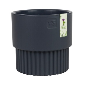 Кашпо со вставкой Бостон (пластик), D13,5xH12,5см, 1,5л, антрацит в интернет-магазине флористических аксессуаров Азалия Декор