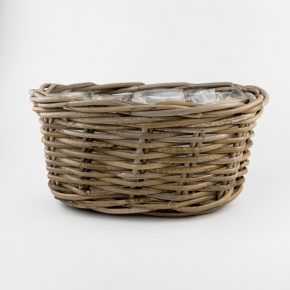 Кашпо плетеное (ротанг),30х17хН15см, серый в интернет-магазине флористических аксессуаров Азалия Декор