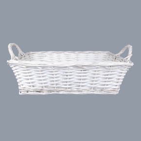 Поднос плетеный прямоугольный (ива), 43x34xH12см, отбеленный в интернет-магазине флористических аксессуаров Азалия Декор