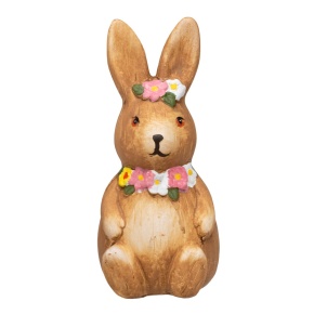 Сувенир Кролик (керамика), H14x6,5x7см, коричневый в интернет-магазине флористических аксессуаров Азалия Декор