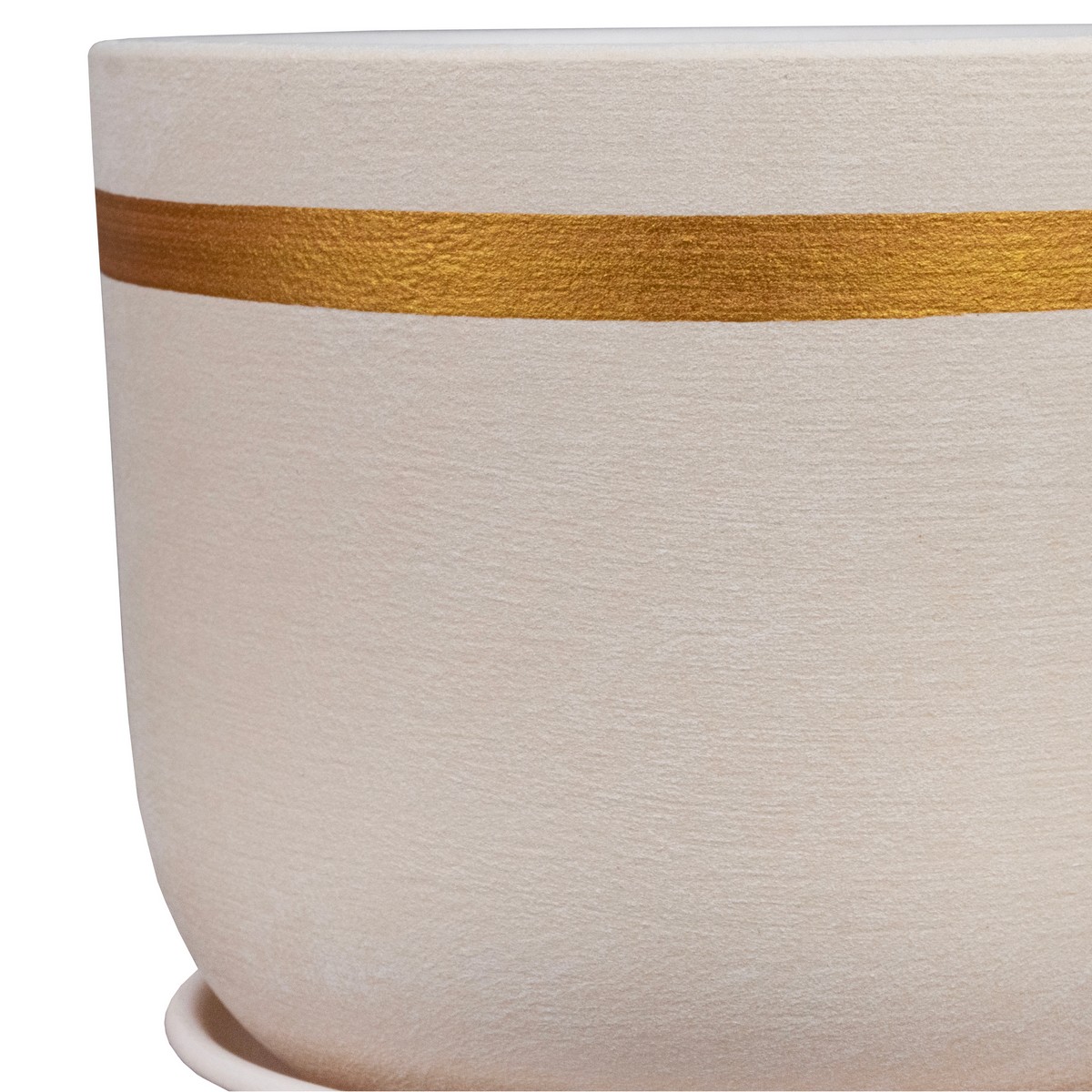 Цв. горшок с поддоном Замша (керамика), D15xH13см, 1,6л, белый в интернет-магазине флористических аксессуаров Азалия Декор