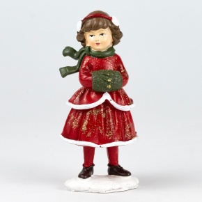 Сувенир Девочка (полирезин), Н12х5,5х5см, красный в интернет-магазине флористических аксессуаров Азалия Декор