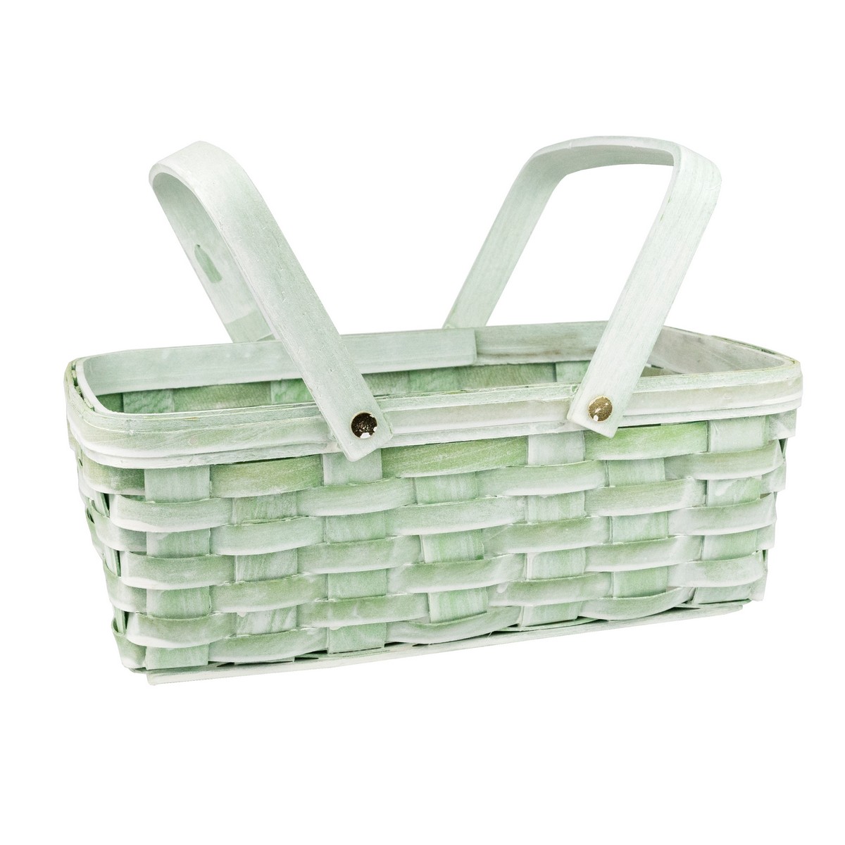 Корзина плетеная, 31,5x21,5xH25,5см, зеленый в интернет-магазине флористических аксессуаров Азалия Декор