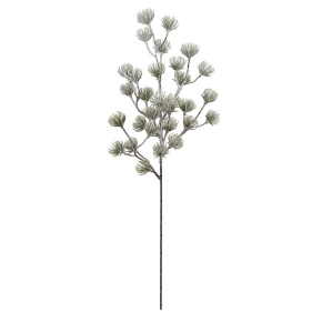 Ветка с глиттером заснеженная, H49см, зеленый в интернет-магазине флористических аксессуаров Азалия Декор